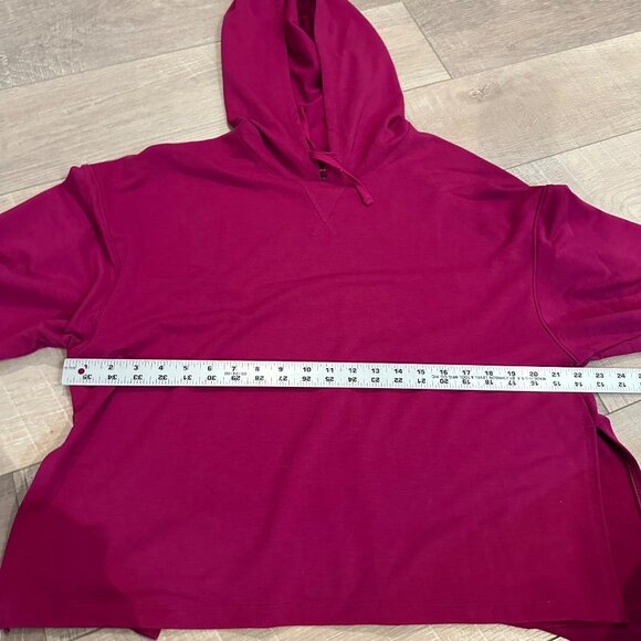 NIKE YOGA WOMENS CROPPED HOODED DRI FIT SWEATSHIRT MEDIUM MAGENTA PINK - Picture 4 of 7
